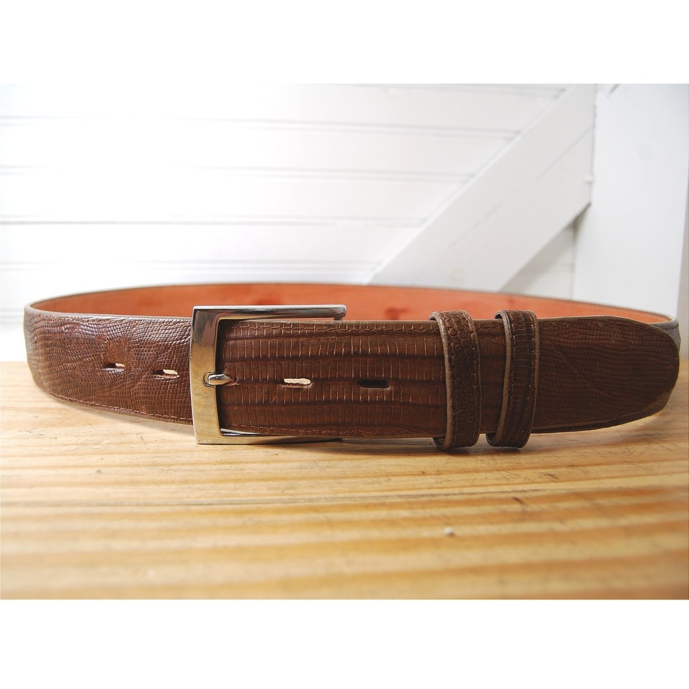 Vintage Teju Lizard Belt Sz‎ 40 Sedona West Authentic Western Leather accessory